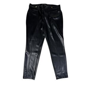 NWT Marc New York Women's Faux Leather Pants Size 1X High Rise Black Skinny